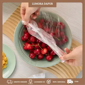 100 Pcs Plastik Pelindung Makanan Food Grade Penutup Makanan / Shower Cap / Plastik Wrapping Pembungkus Makanan Transparan Sekali Pakai I PB-68