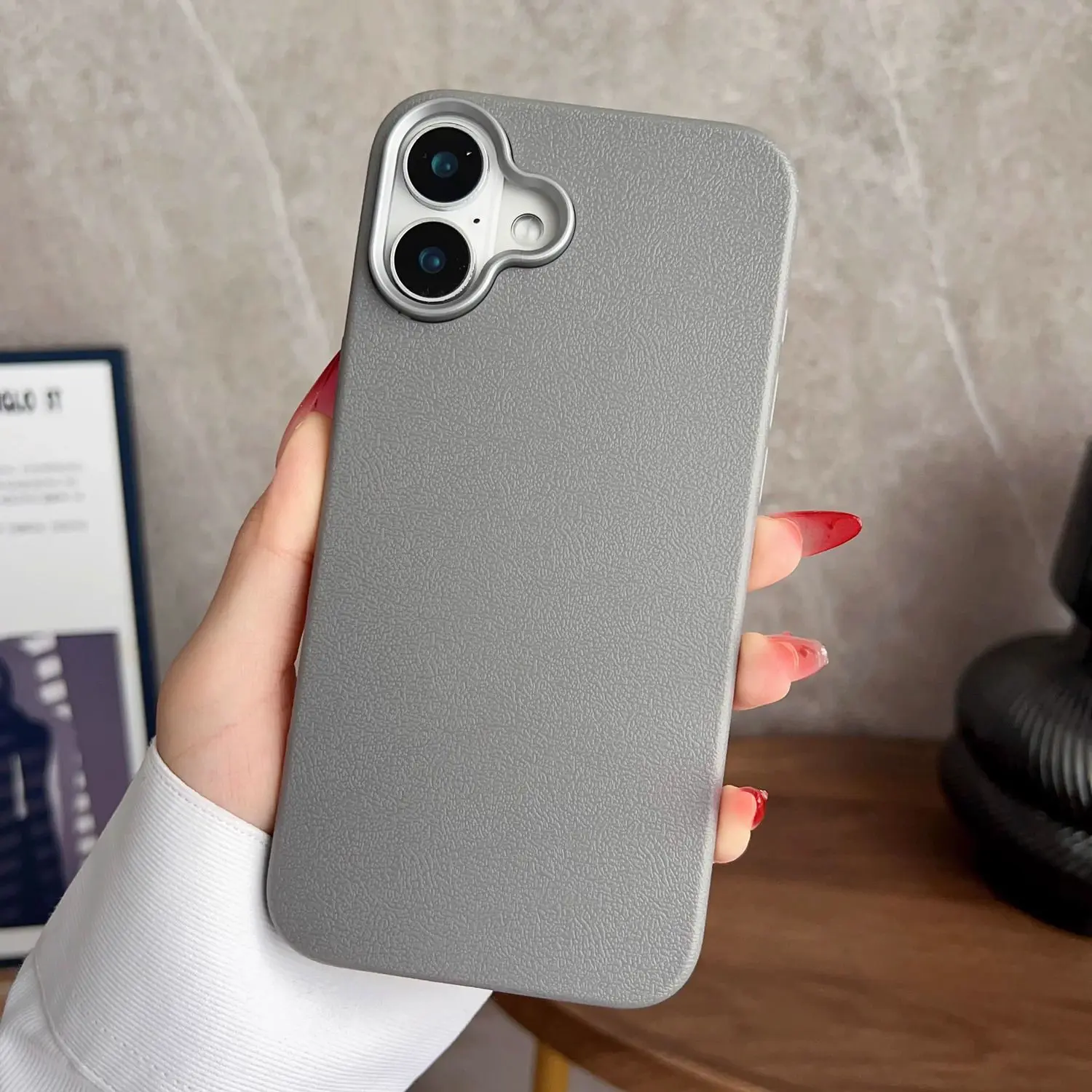 Ốp Mềm, Tương Thích Với Họa Tiết Da Trơn Iphone16 Mới, 15pro, Apple 14plus, 12 / 13pro Đơn Giản, T4A78-09