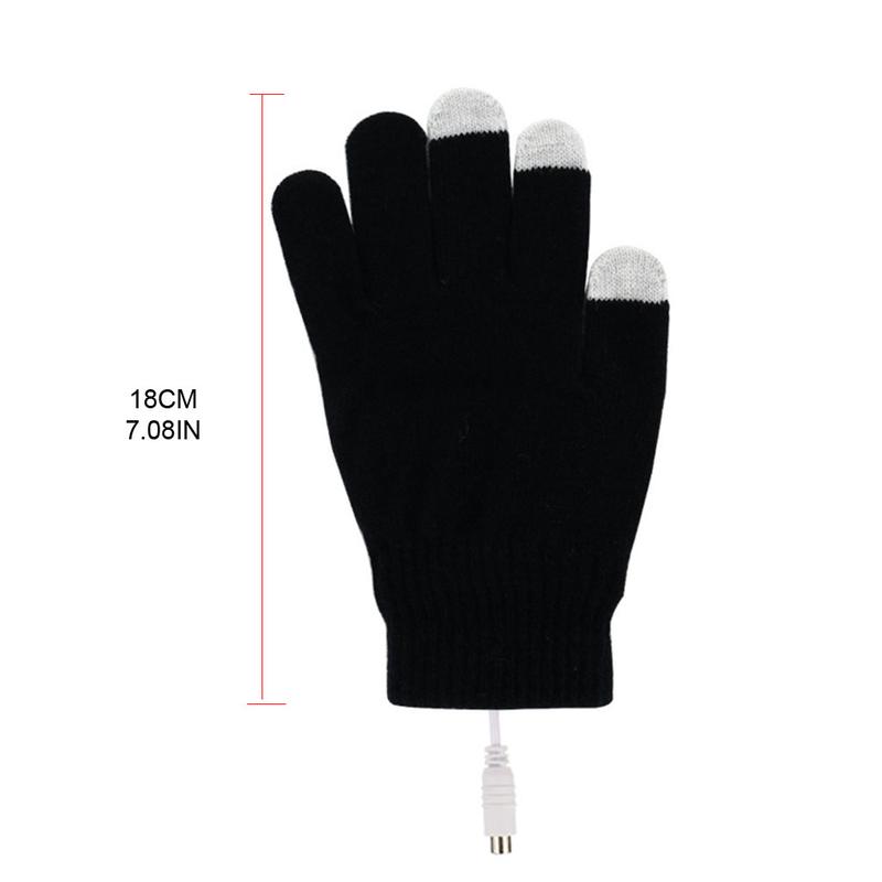 Product Introduction of 1 Pair USB Heated Gloves for Men Women Knitting Heating Mittens Hands Warmer for Touch Screen Gloves Windproof Cycling Outdoor 0