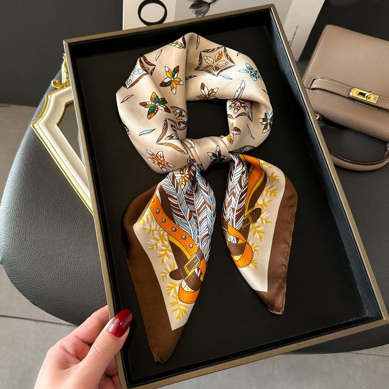 Khăn lụa vuông trung niên tặng mẹ LYBEE KV001 ứng dụng đa dạng, quàng cổ, chùm đầu, thắt nơ sang trọng thanh lịch Khăn Choàng Women Choàng Cổ Kim Tuyến