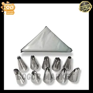 Cetakan Kue Semprit Spuit Mini Set Isi 10 Pcs + Pipping Bag 10 Pcs