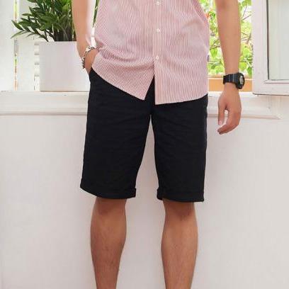 Quần short nam kaki nhung co giãn có size lớn Menswear