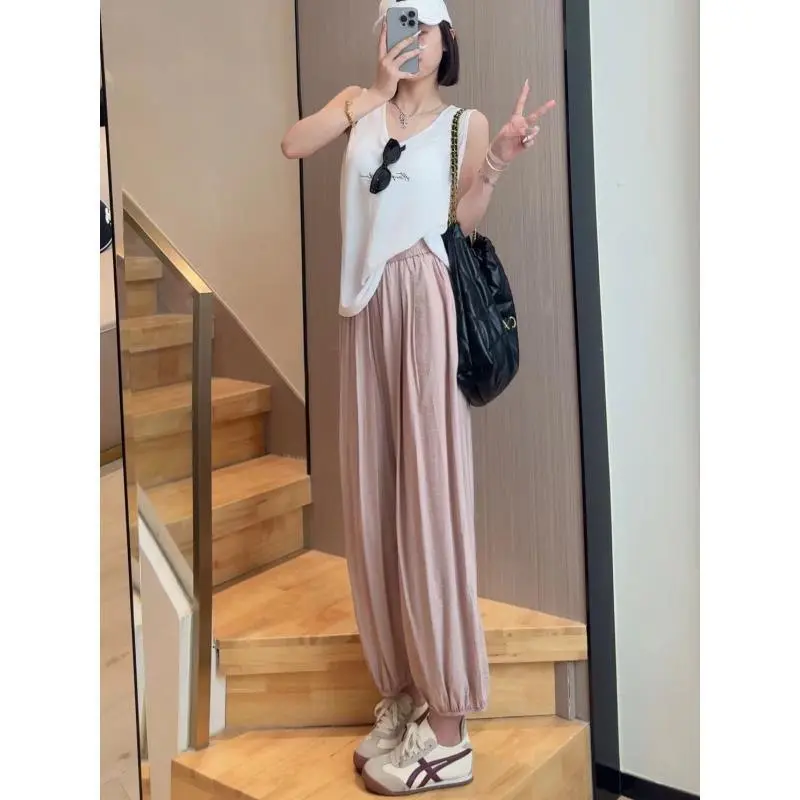 【Pants】Draping Effect Loose All-Matching Lazy Yamamoto Pants Casual Pants Sun Protection Ankle Banded Pants Fashion Loose Wide Leg Pants