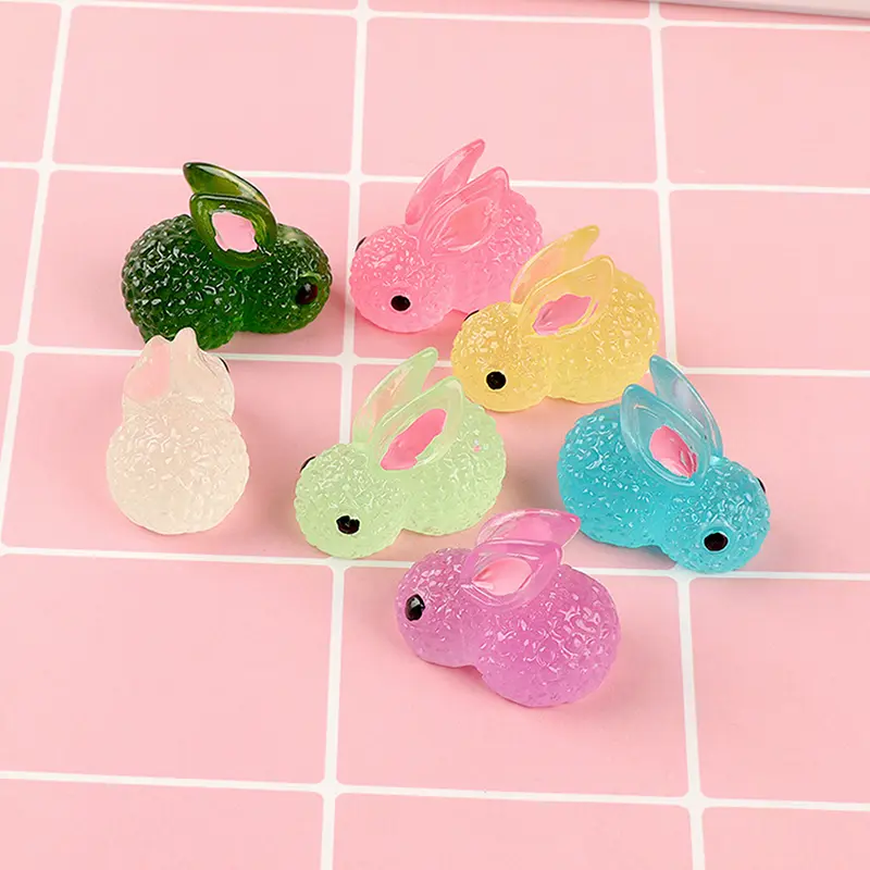 Luminous Mini Resin Car Dashboard Toys Dolls Figures Home Garden Decoration Cartoon Color Chick Cute Car Ornaments Gifts