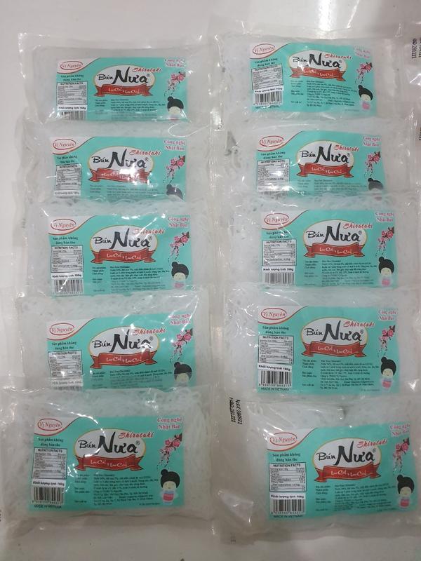 Vị Nguyên - 10 Gói Bún Nưa 240g Keto Das Date mới Hữu cơ Không đường Tự nhiên Ít chất béo