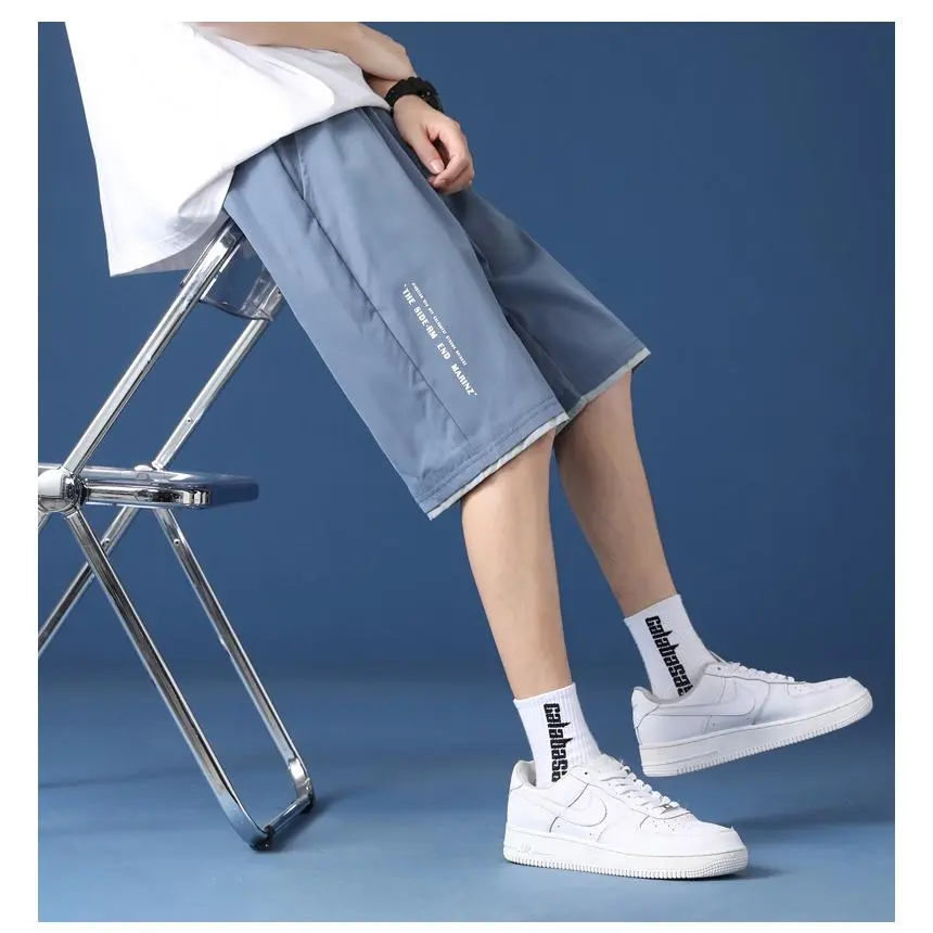 In Stock Summer Casual Shorts for Men Elastic Quick-Dry Running Summer Men's Sports Five-Point Loose Beach Shorts Printed Shoes