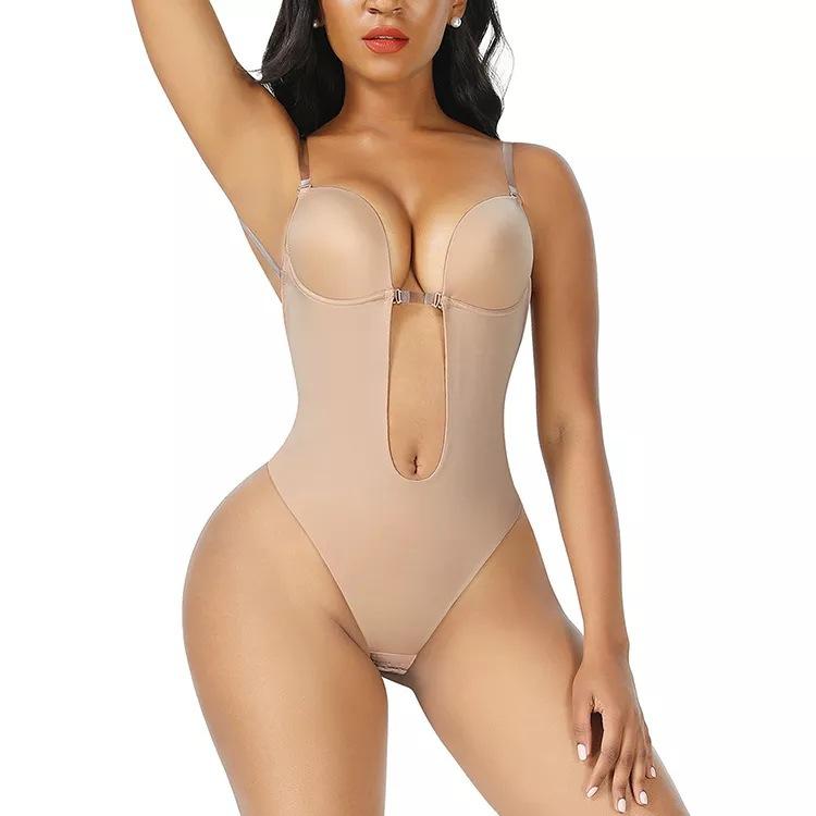 Product Introduction of One-piece bra bodyshaper invisible shoulder halter dress seamless deep V Shapewear Lingerie Lady Compression Women Womenswear Comfort Innerwear 12