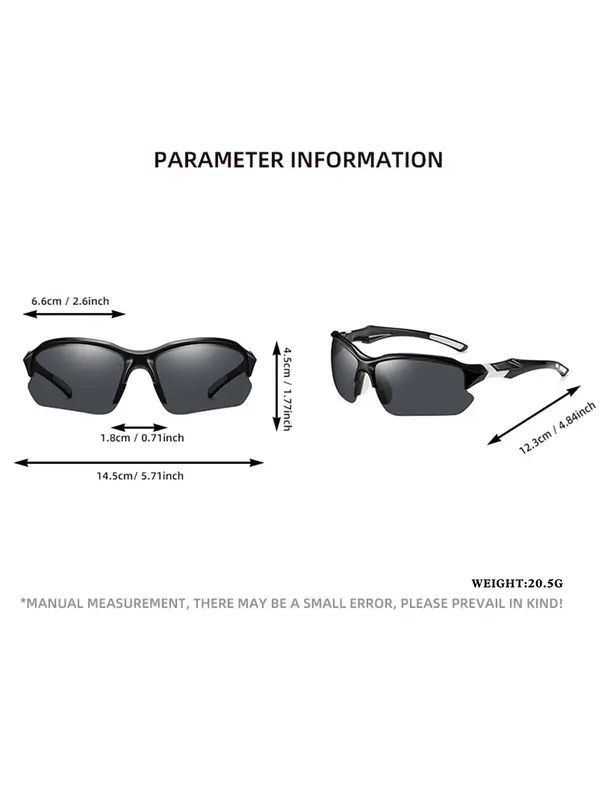 Unisex Sporty Semi-frame Wrap Around Sunglasses, Outdoor Cycling Driving Sunglasses, Biking Sunglasses, Fashion Accessories for Men & Women, Bicycle Shades 6