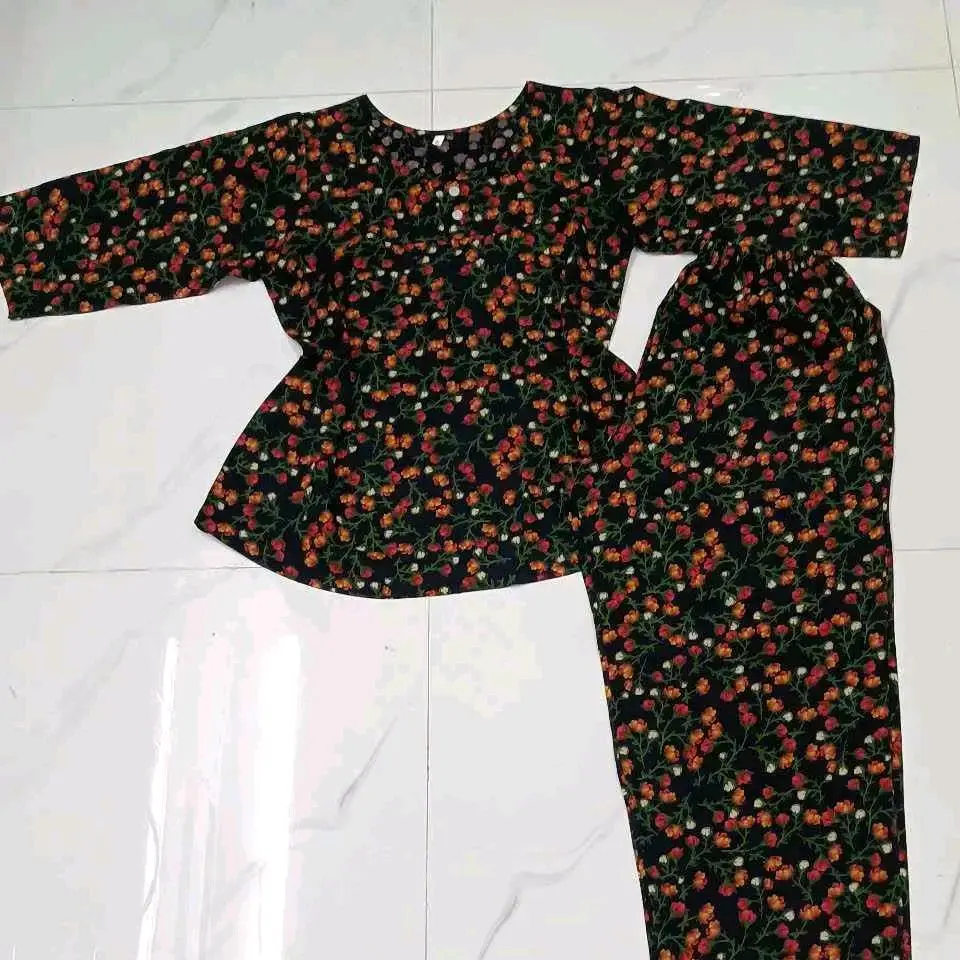 Bộ Tole tay lỡ quần dài nhung hàng trung niên 48-75kg vừa - Women