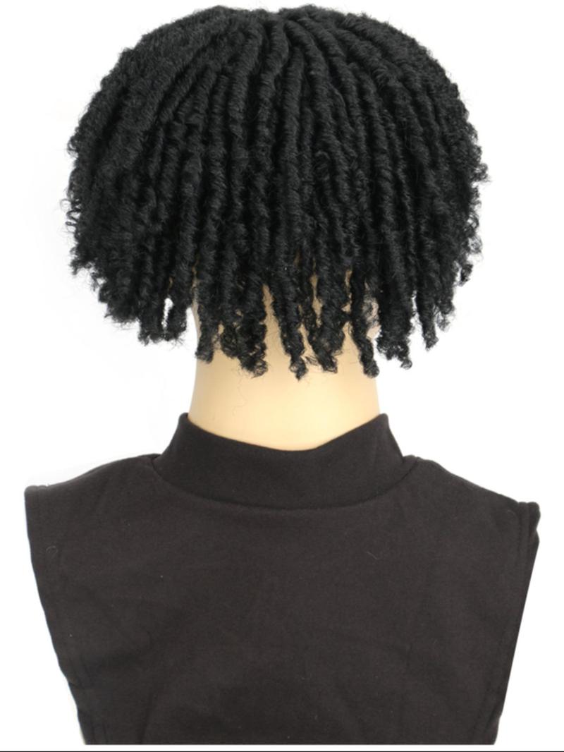 Product Introduction of 6 Inch Short Dreadlock Wigs for Men, Natural Looking Afro Wig Men Dreadlock Hair with Clips in Braided Half Wigs, Short Synthetic Dreadlock Wig for Party Photography, Braided Wigs Hairstyle Ideas 4
