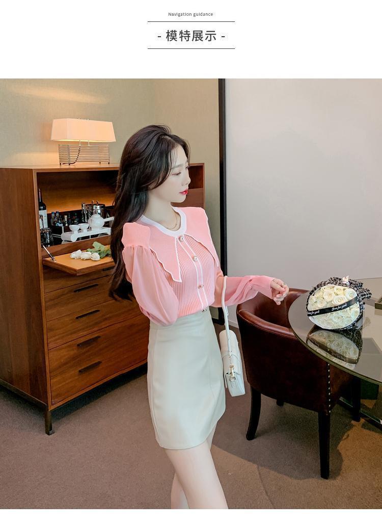 Product Introduction of Áo Len Nữ, Cổ Búp Bê Trông Trẻ Trung Dễ Thương, Màu Hồng, Áo Lớp Nền Dệt Kim, Có Thể Mặc Bên Trong, Hàng Mới Về Mùa Xuân 2024 10