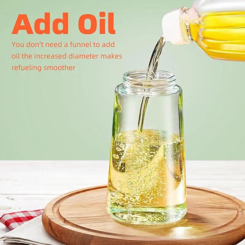 2 in 1 Oil Dispenser Bottle, 1 Count 16oz Oil Dispenser, Olive Oil Sprayer, Oil Sprayer for Cooking, Kitchen, Salad, Barbecue, Utensils 5
