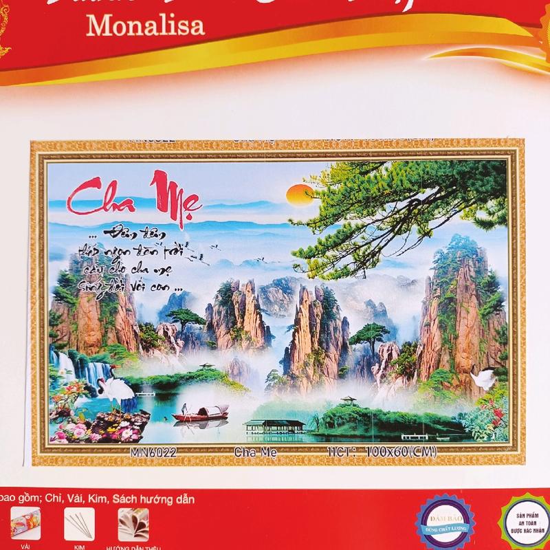 Tranh thêu chữ thập Cha Mẹ vs8157-100x60cm (thêu kín)