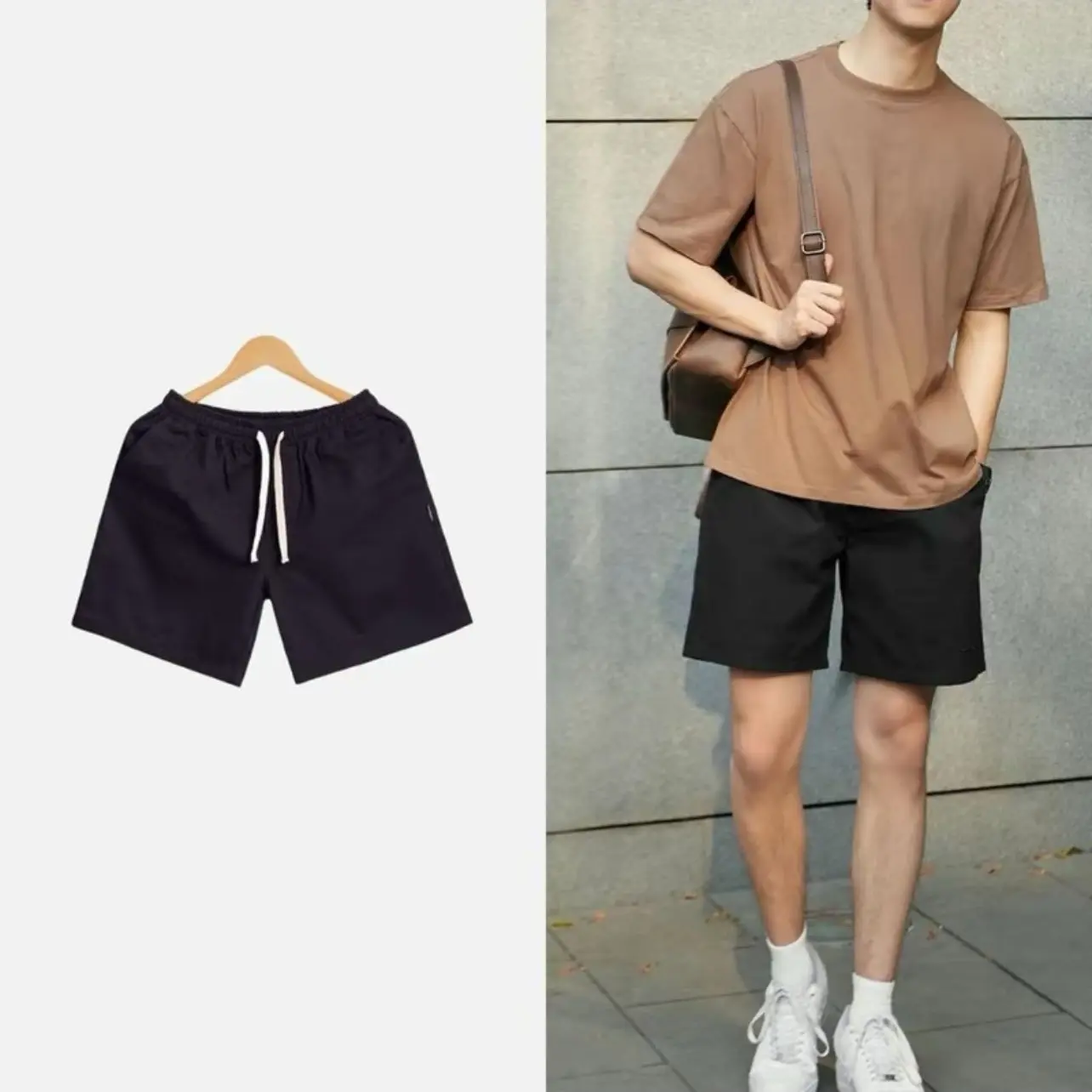 Quần short nam chất liệu kaki cạp chun phong cách năng động trẻ trung