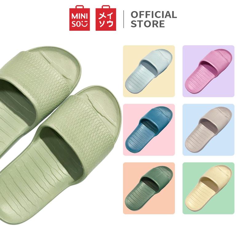 MINISO official flip flop Sandal kamar mandi wanita berbahan empuk kotak-kotak 6