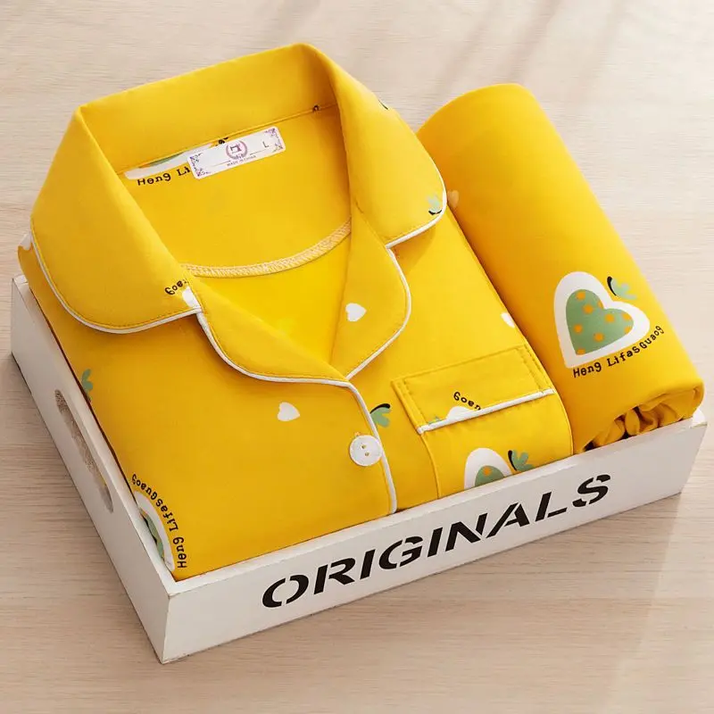 Bộ Đồ Ngủ, Cao Cấp, Dành Cho Nữ, Mùa Xuân Và Mùa Thu, Dài Tay, Bộ Đồ Cardigan, Phong Cách Hàn Quốc, Thiết Kế Ngọt Ngào, Ngoại Cỡ, Thích Hợp Cho Mùa Thu Và Mùa Đông, Đồ Mặc Nhà