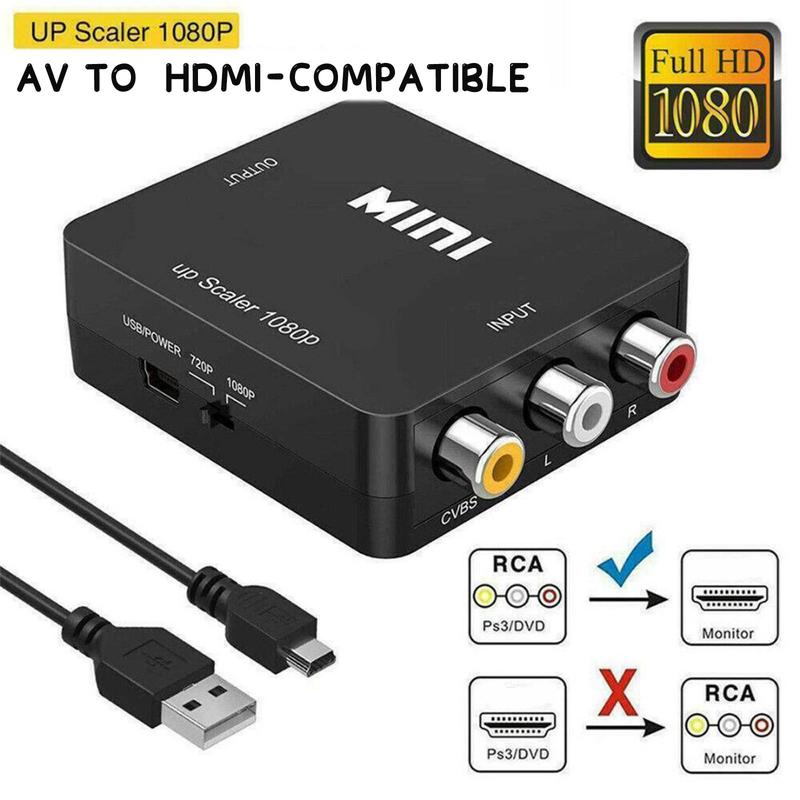 Product Introduction of Bộ chuyển đổi AV sang HDMI, 1 bộ, Hỗ trợ đầu ra độ nét cao 1080p hoặc 720p, Không cần cài đặt trình điều khiển, Cầm Tay, linh hoạt, cắm và chạy Phụ Kiện 112