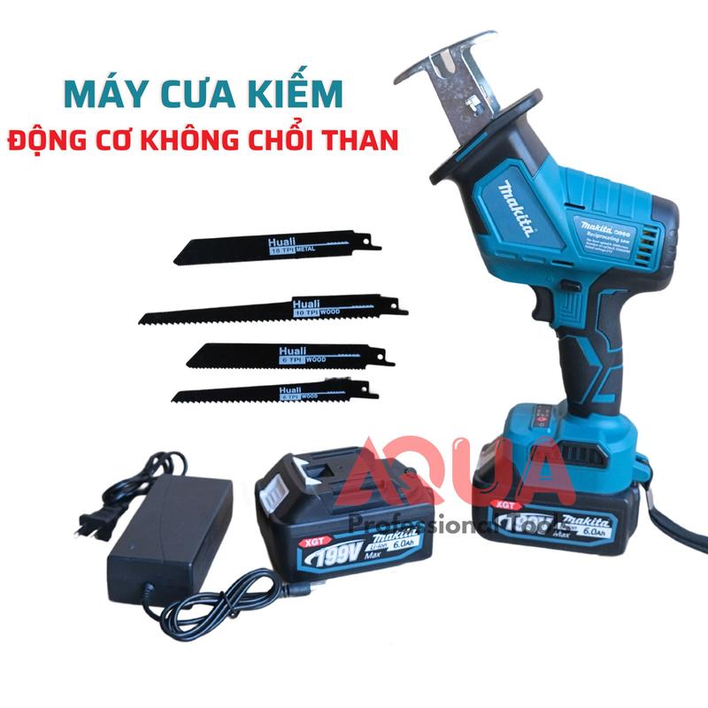 Máy cưa kiếm Makita sử dụng chân pin phổ thông M21, Động cơ Không chổi than, Tặng 4 lưỡi cưa