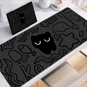 Mouse Pad Gaming XL Non-Slip Desk Mat Cute Angry Cat Anime Extra Large Mousepad Soft And Thick Suitable Gaming And Office Use 800×300mm.02