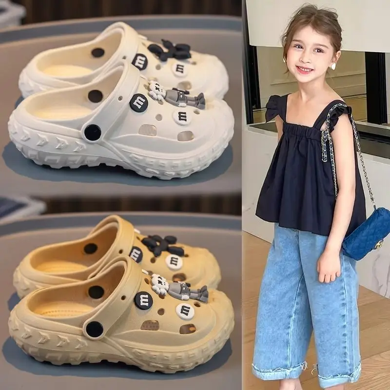 Giày Đi Biển Ngoài Trời Cho Trẻ Em, Crocs Cho Bé Gái, Đế Mềm, Chống Trượt, Dép Cho Bố Mẹ-Bé, Hàng Mới Về Mùa Hè 2024