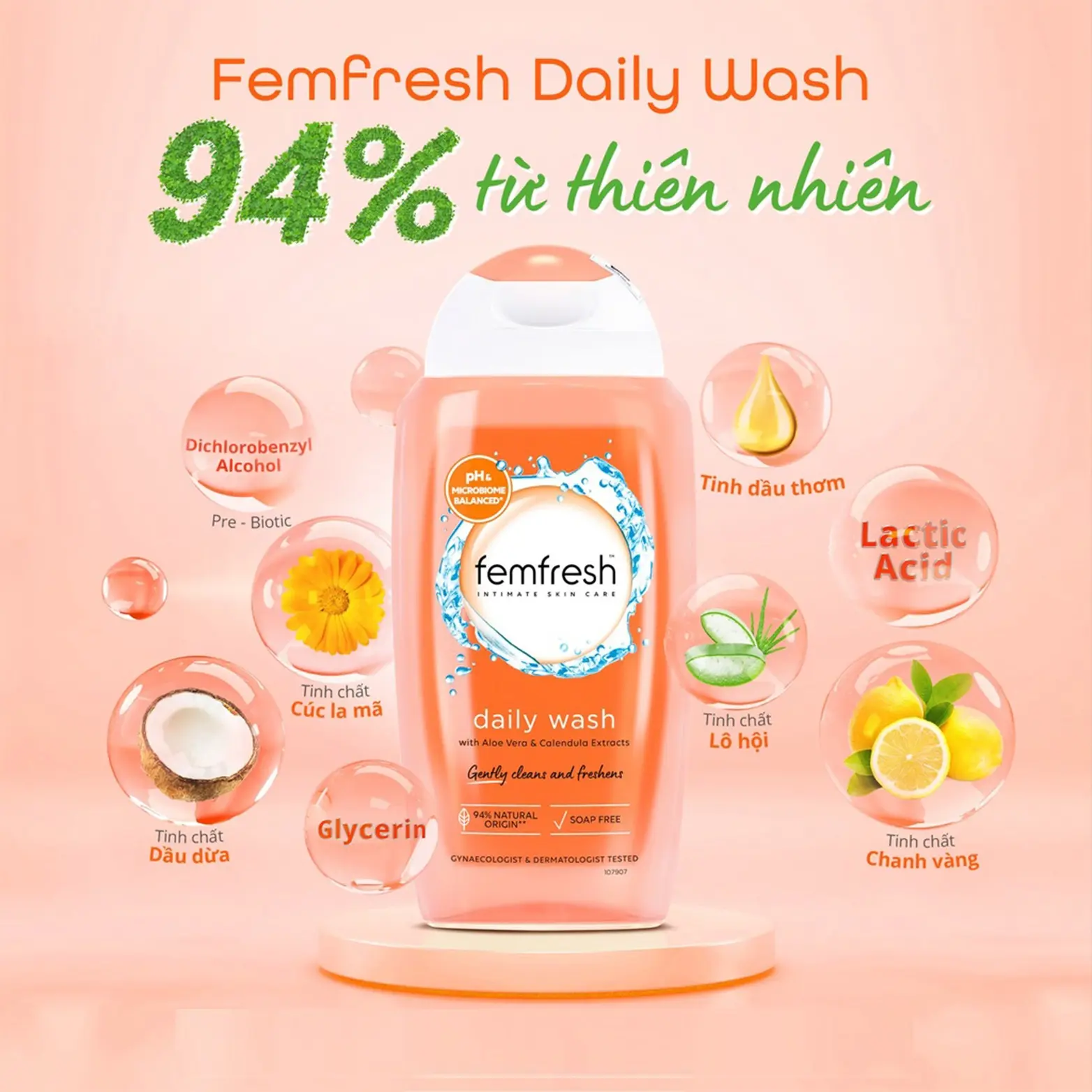 Dung Dịch Vệ Sinh Femfresh Daily Intimate Wash 250ml, hàng Úc CÓ TEM Nữ