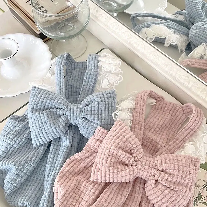 Cute Winter Pet Dog Princess Dog Clothing Skirt Bow Lace Skirt for Small Dog Cat Dog Dressed Puppy Dog Clothes