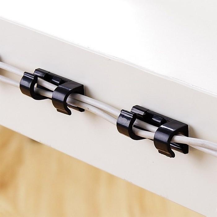 Vỉ 20 Nẹp Cố Định Dây Điện, Dây Sạc Điện Thoại Bằng Nhựa Trong Suốt 3
