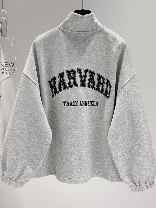 ÁO HOODIE ZIP HARVAR TAY BO CHUN CÁ TÍNH MS 03 Xám 1