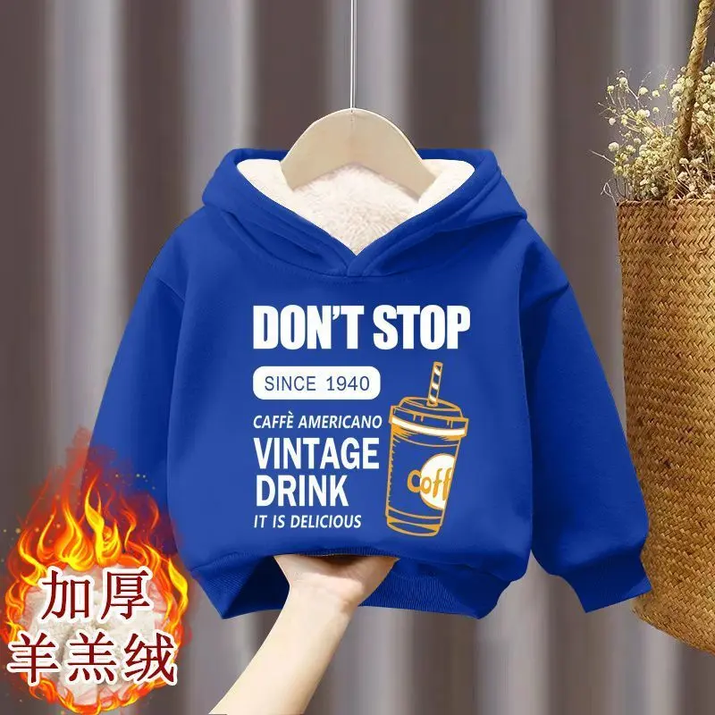 Áo Nỉ Có Mũ Trùm Đầu Có Đệm Nhung, Cho Bé Trai Và Bé Gái, Phong Cách Hàn Quốc Mới, Ấm Áp Cho Mùa Đông, Thời Trang, Hàng Mới Về, Thích Hợp Cho Trẻ Em, Áo Có Đệm