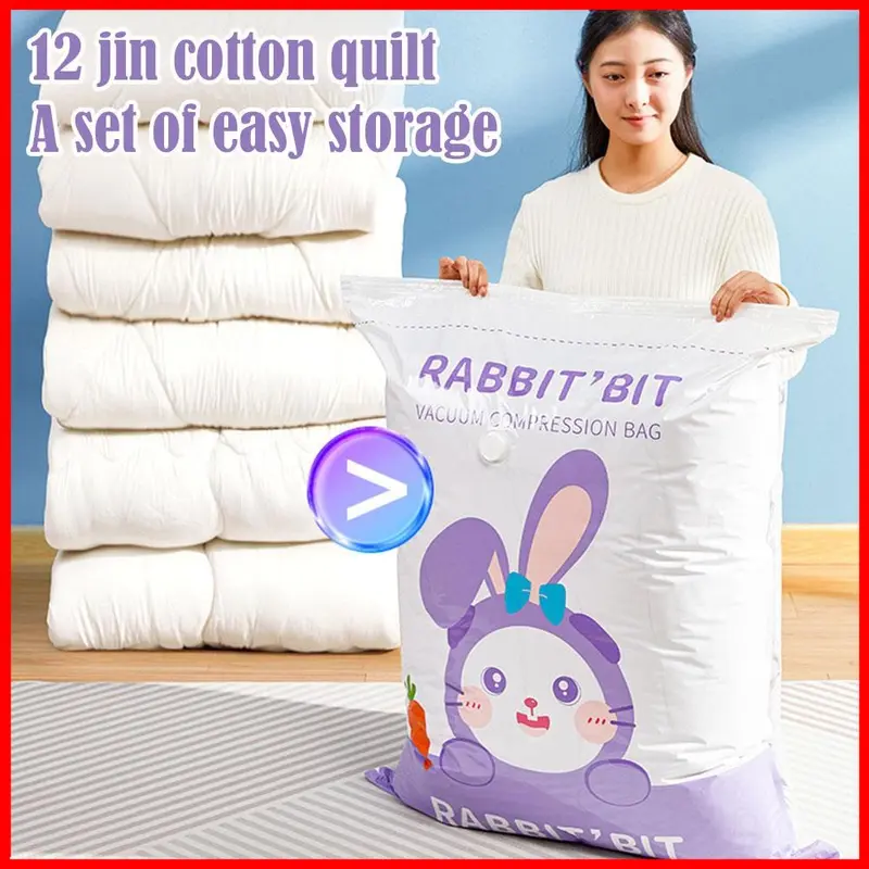 ID HOME Vacuum Bag Pakaian Plastik Travel Vakum Baju kompresi menghemat ruang tas penyimpanan 1