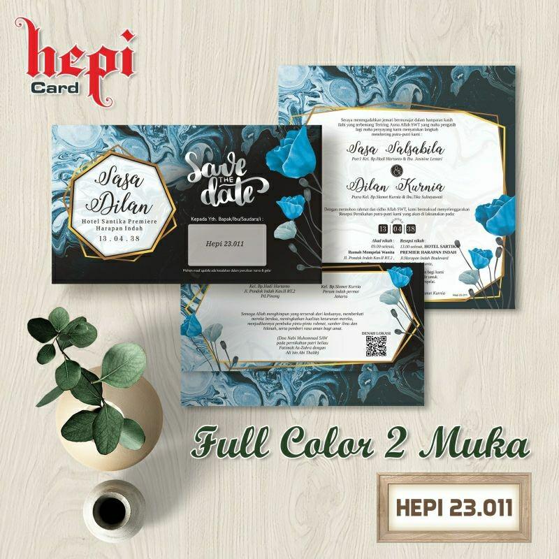 Undangan Pernikahan HEPI 011 Elegan Modern Paket Lengkap 100 PCS Gratis Label & Plastik - JanjiKita | Default