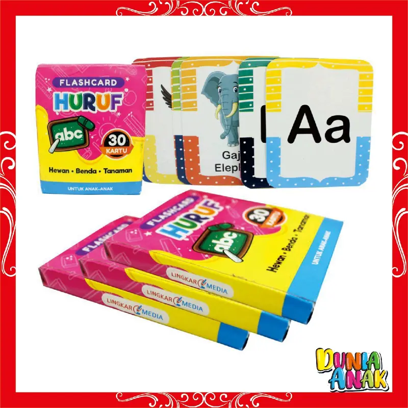 Flash Card Anak Isi 30 Kartu Mainan Kartu Huruf Angka Mainan Kartu Edukasi Anak 0