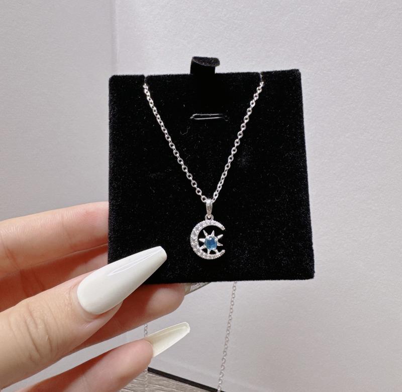 VC021 -  Vòng Đeo Cổ B.A.C XINH Mặt Trăng NEW Đính Đá Xanh Cực Đẹp .