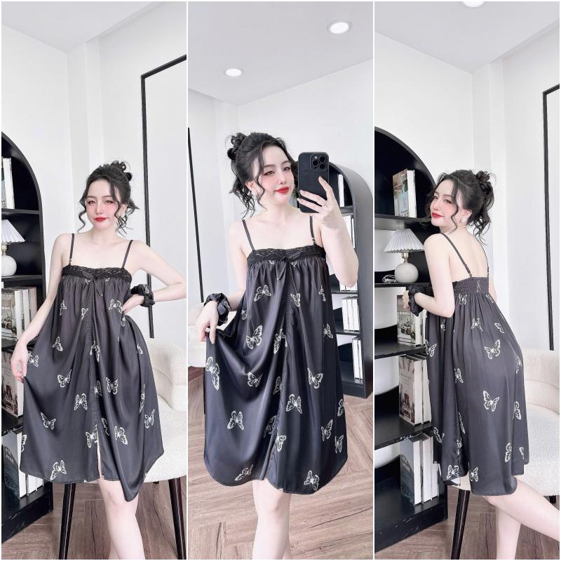 Product Introduction of Đầm ngủ 2dây bigsize phối ren in hình dễ thương chất liệu lụa latin cao cấp thoáng mát. 9