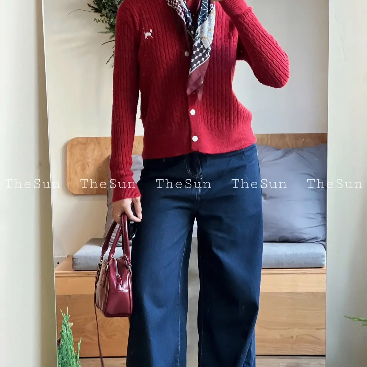 ￼THE SUN - quần jeans ống rộng xanh đậm ( hình chụp thật )