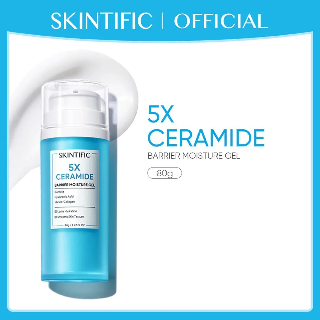 SKINTIFIC [80g]5X Ceramide Barrier Moisture Cream Ceramide Moisturizer Repair Skin Barrier Face Moisturiser Big Size