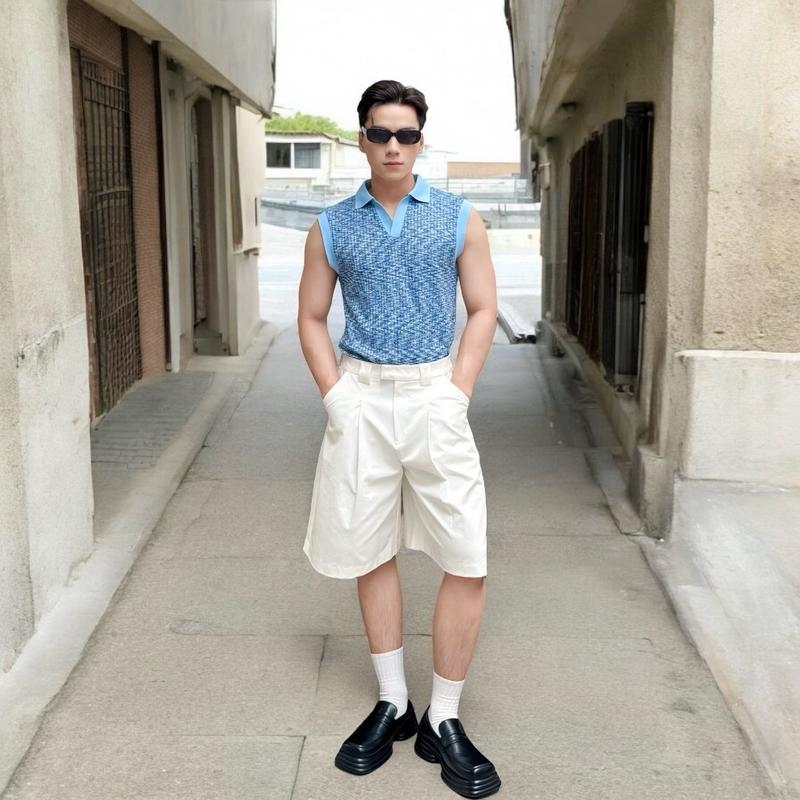 Áo thun polo sát nách cho mùa hè mát mẻ [Mã 129] Menswear Nam Có Cổ 4