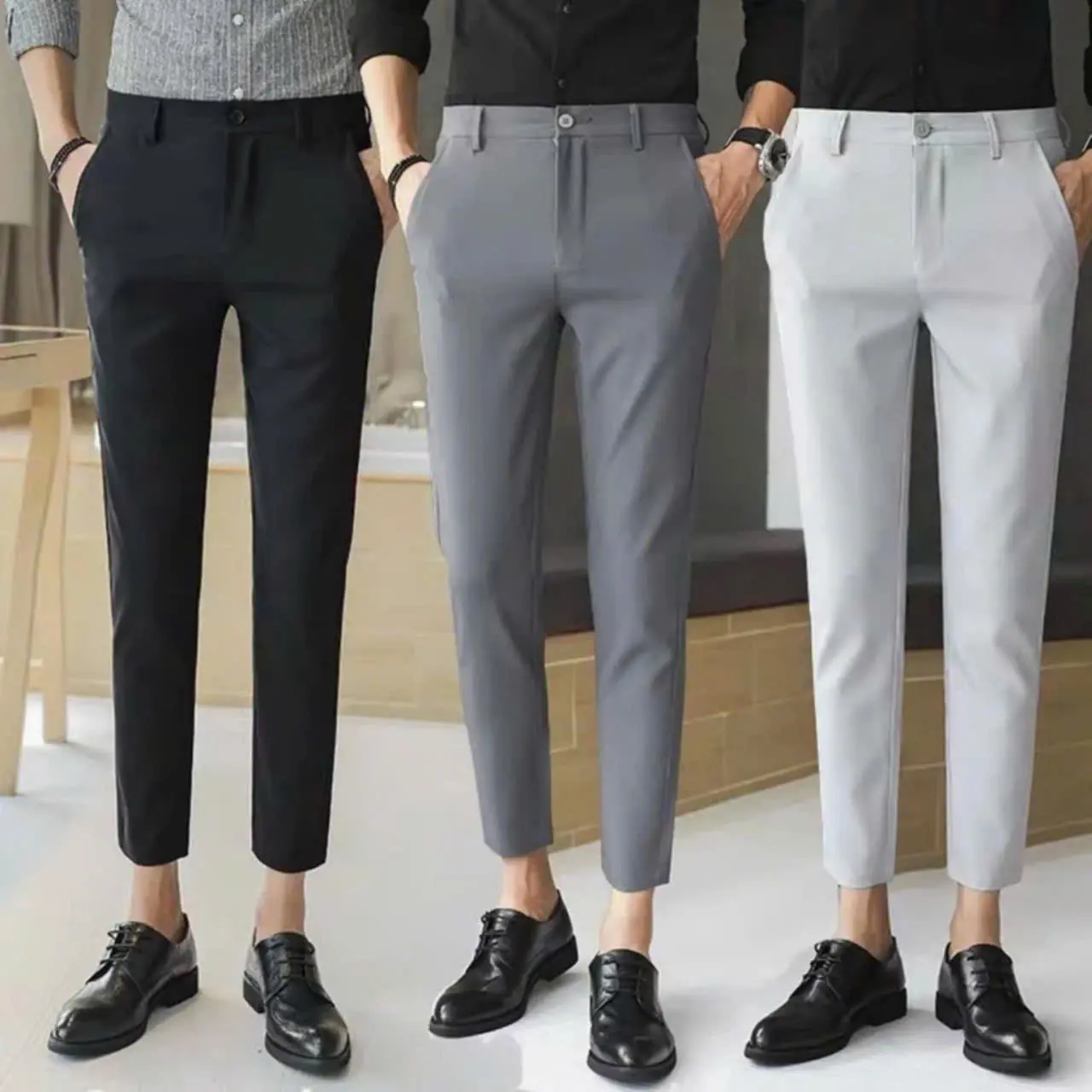 Quần Tây Âu Nam Ống Côn vải Chất Vải Tây Âu Co Giản 4 Chiều Mền Mại Mịn Màng vải tuyết hàn co giãn dày dặn đa dạng màu