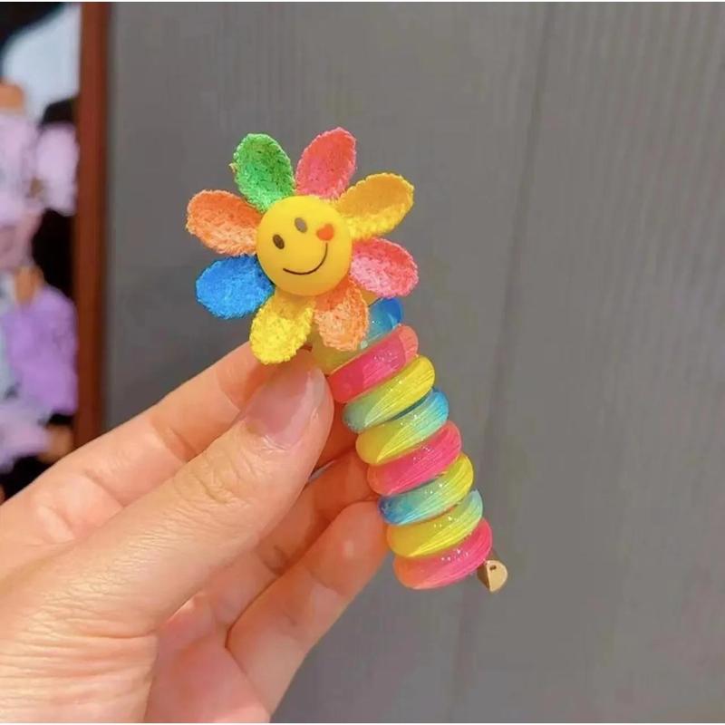 Dây Cao Su Đàn Hồi, Bộ 2 Chiếc, Dành Cho Bé Gái, Dây Buộc Tóc Dây Điện Thoại, Coil Xoắn Ốc, Dây Buộc Tóc, Dây Buộc Tóc, Phụ Kiện Tóc Đuôi Ngựa 6