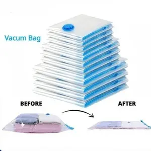 TERLENGKAPP!! Vacum Plastic Bag Travel /Vacum Plastik / Vakum Baju Pakaian 40X60,50X60,50X70,60X80,70X100,80X100,80X110,90X130