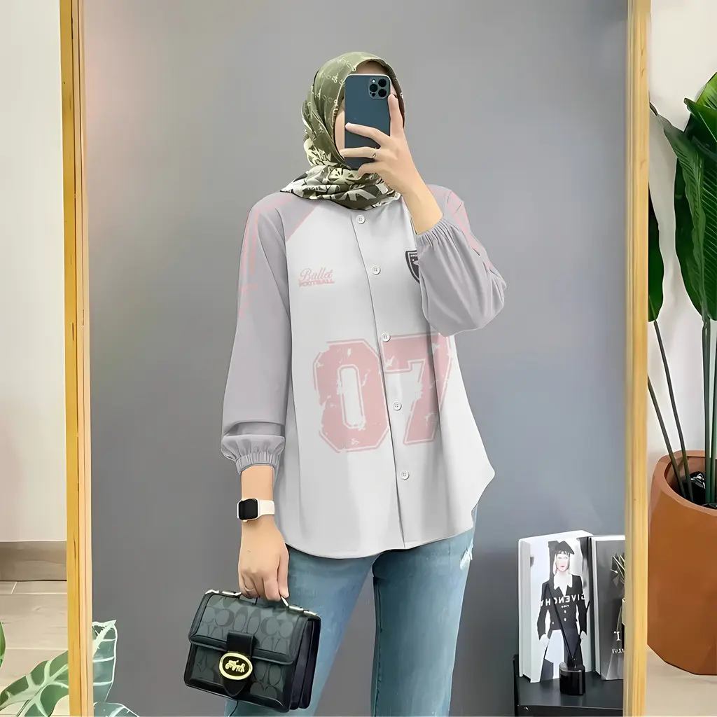 Shirt "Football Ballet"Muslimah Jersey Coquette Ribbon Short Sleeve