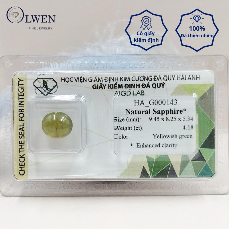 HA_G000143 - Đá Sa-Phia Thiên Nhiên - 4.18 ct 0
