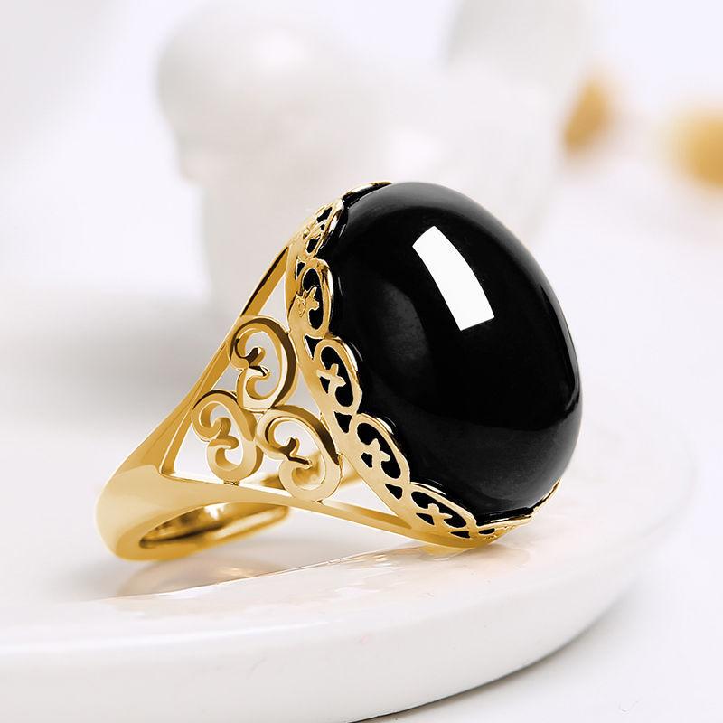 Product Introduction of 2024 new ethnic style ring temperament ring with red and green opening for women 4