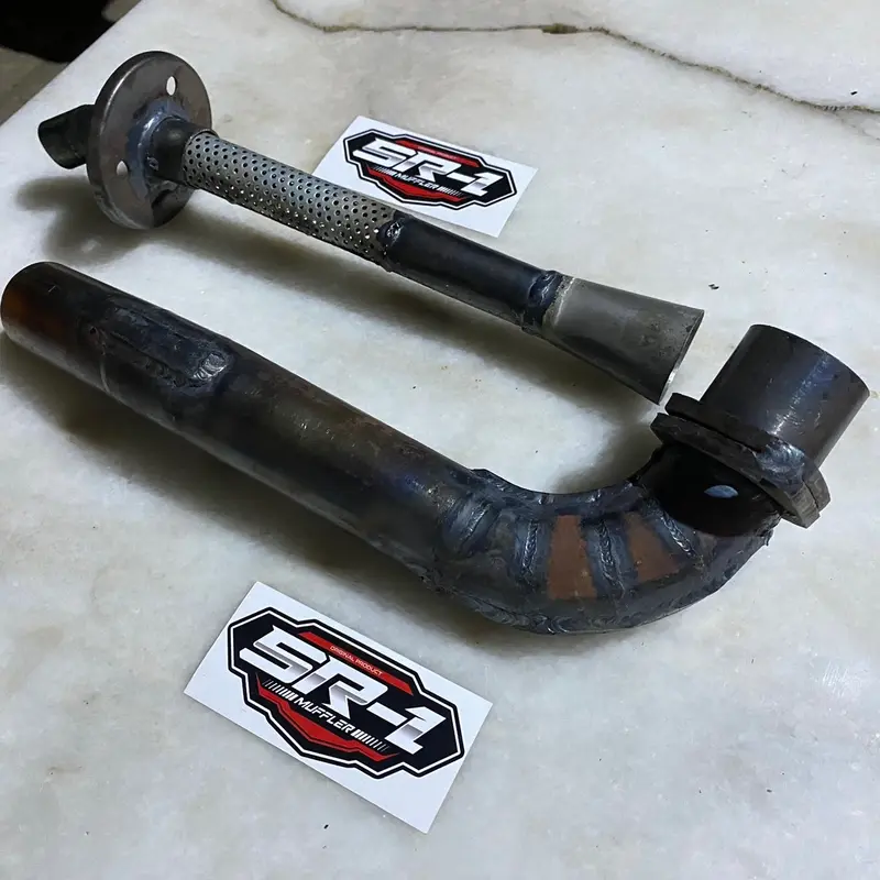 Leher dan saringan knalpot ukuran 32-35 yamaha fizr standar bobok khusus balap/roadrace Motor 3