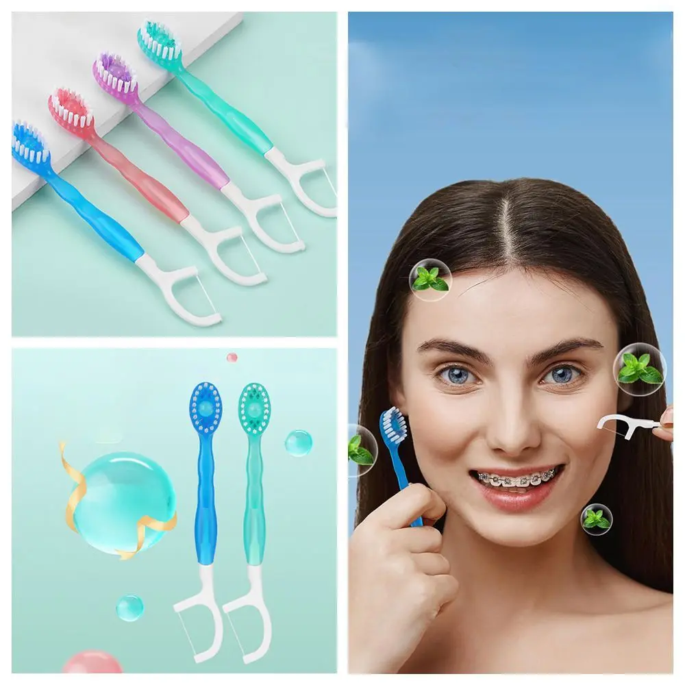 Bàn Chải Đánh Răng Du Lịch Mini, Oceanin, Hàng Mới Về, Với Hạt Làm Mới, Dùng Một Lần, Để Chăm Sóc Vệ Sinh Răng Miệng, Bàn Chải Đánh Răng Cài Sẵn, 5 Trong 1, Cầm Tay, Đi Kèm Với Chỉ Nha Khoa