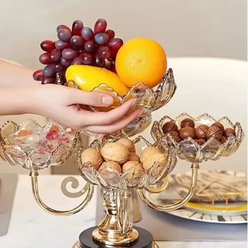 Khay mứt tết, khay đựng bánh kẹo, hoa quả, đồ ăn vặt. Khay mứt 5 cánh sen xoay 360 độ sang trọng Kitchen Nhà Bếp 4