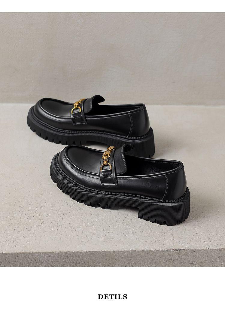 Product Introduction of Leather loafers inside and out all leather single shoes British style small leather shoes fashion single shoes Boy Footwear Office Closed Work Bedroom Comfort Breathable Tactical 24