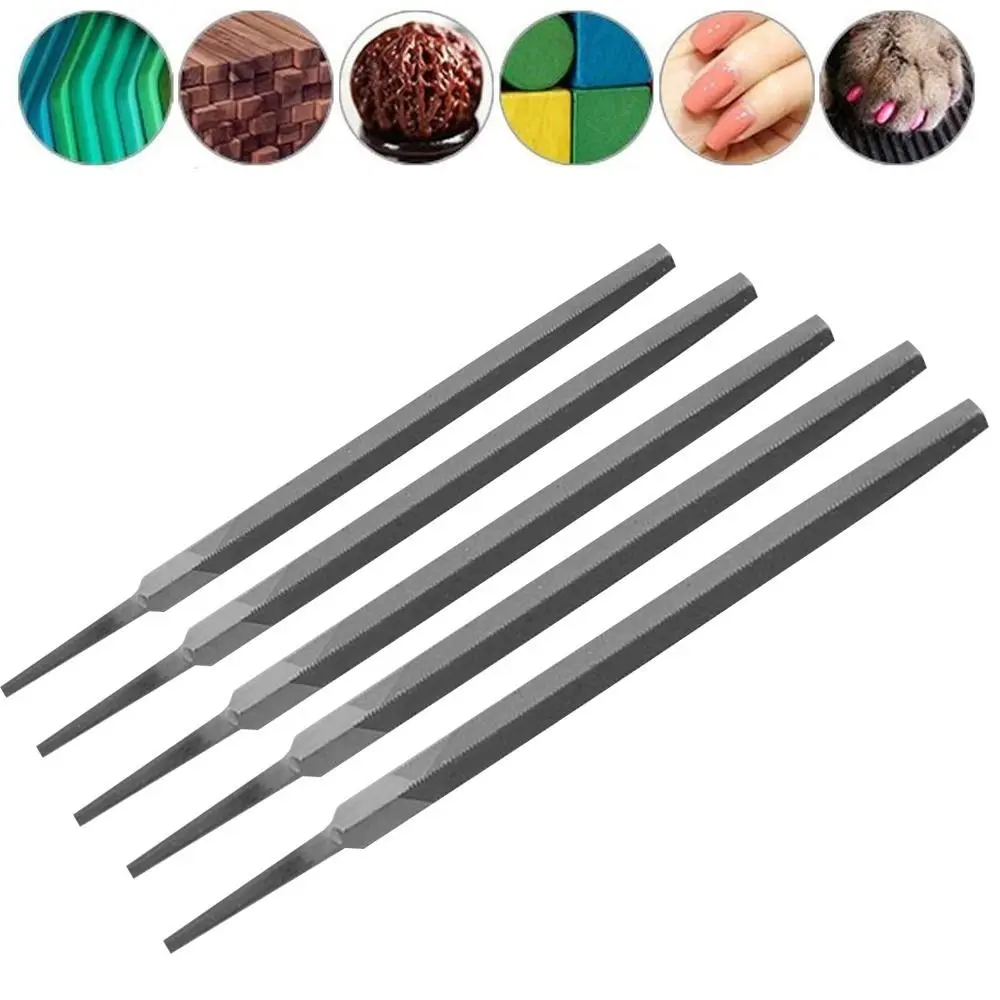 High-quality Steel Triangle Saw File 6/8/10/12/14 Inch Triangle Hand File Middle Tooth Grinding Sharpener Plastic