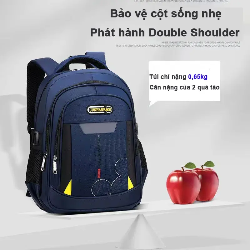 Túi đôi cho học sinh tiểu học Túi xách công suất lớn cho nam và nữ Hàn Quốc ba lô Học viện Phong cách thời trang bảo vệ sườn núi 0