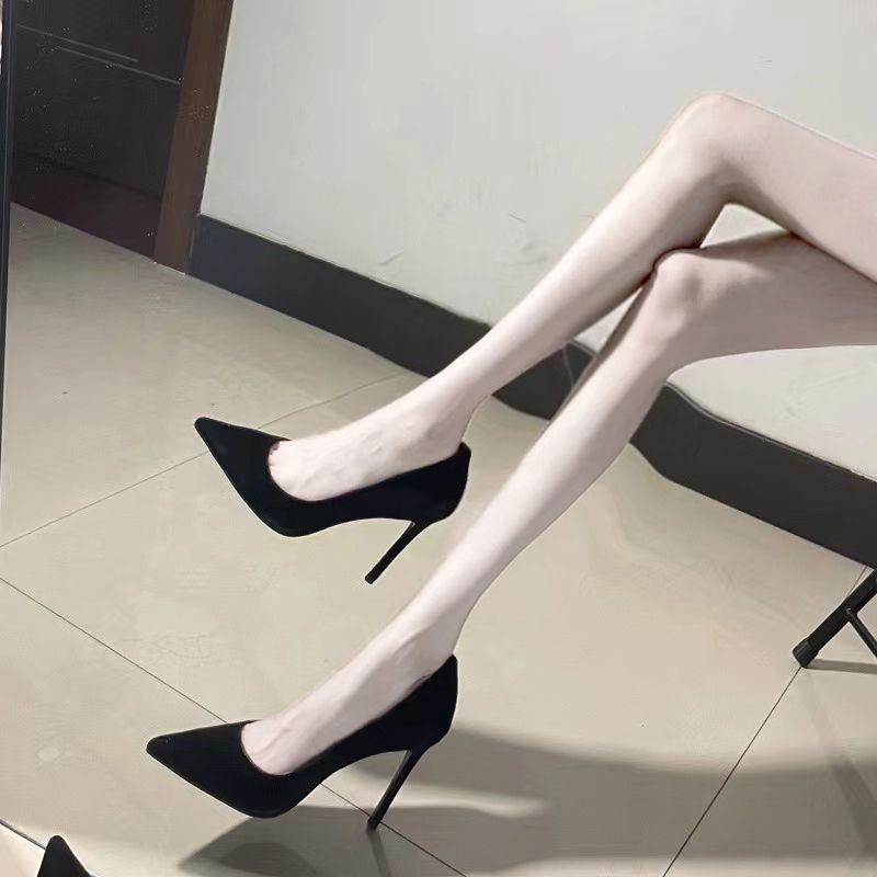 Giày Cao gót Màu Đen, Gót Nhọn Nữ, 10cm, Phong Cách Pháp Châu Âu Và Mỹ Gợi Cảm, Giày Nhỏ Nhẹ, Thích Hợp Cho Mùa Lò Xo Và Mùa Thu, Hàng Mới Về Năm 2024 Shoes 0